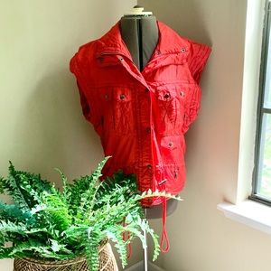Vintage Deadstock 80s Red Puffer Vest NWT Lavon Sport Halloween Costume
